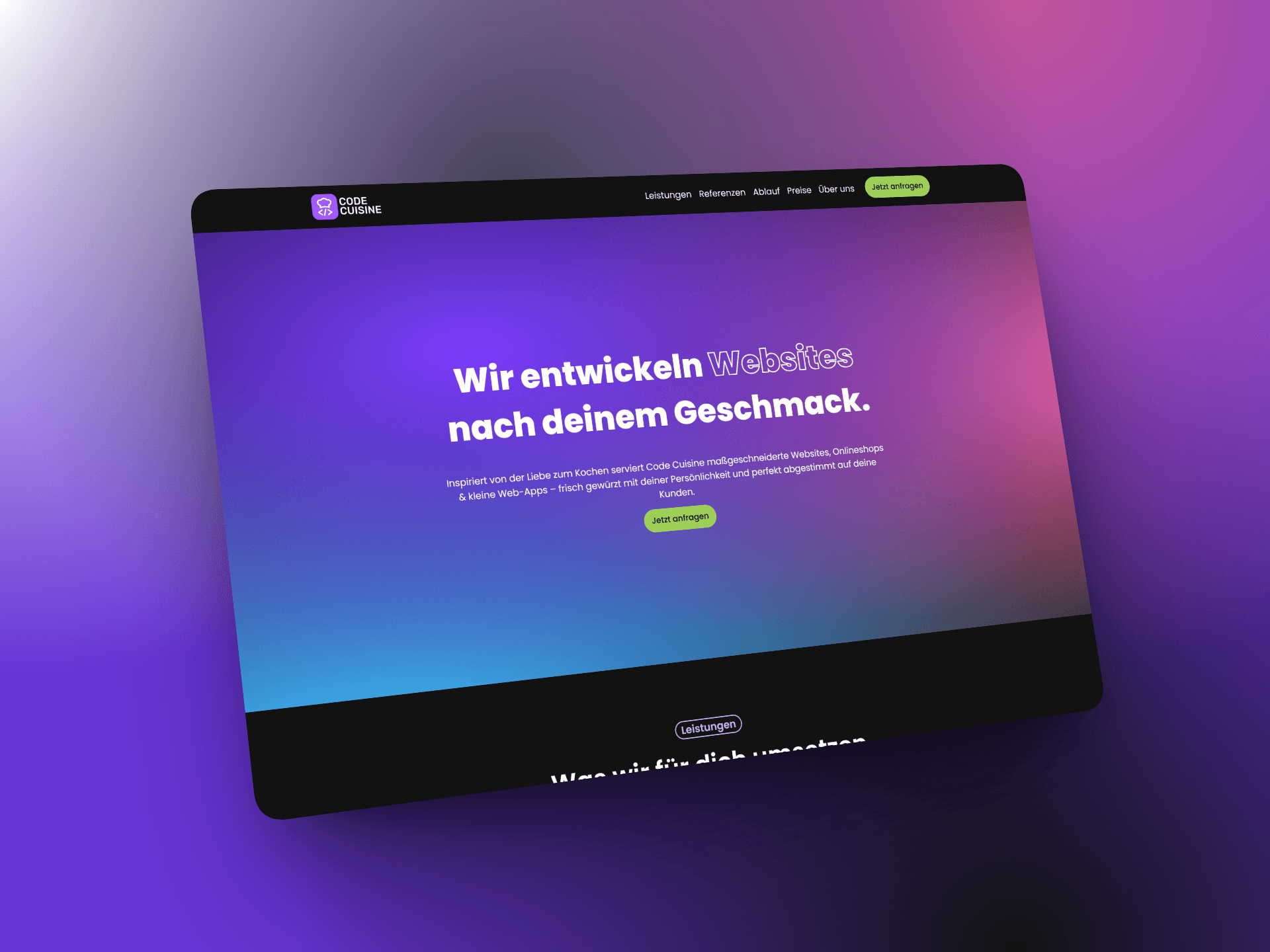 Code Cuisine – Unsere Agentur-Website